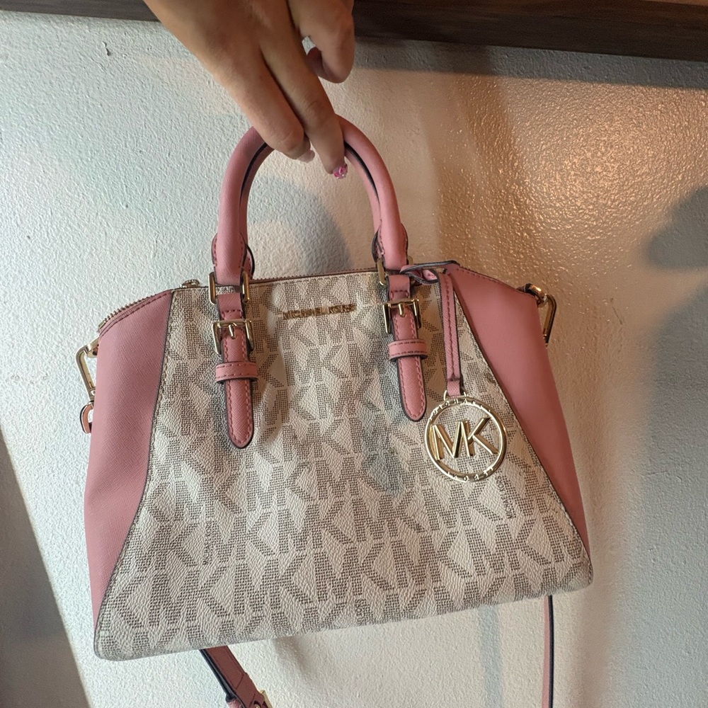 Michael Kors Pink and Beige Satchel